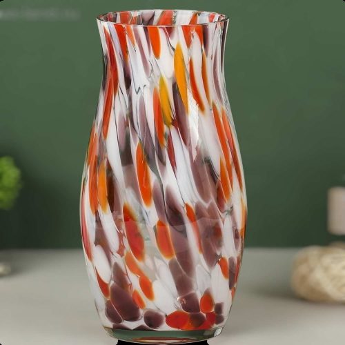 Ваза Гранд 26 см красно бело марганцевая