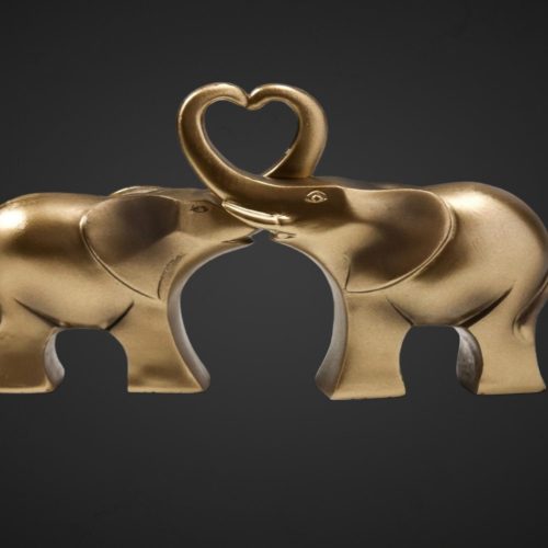 Сувенир «Два африканских слона» бронза