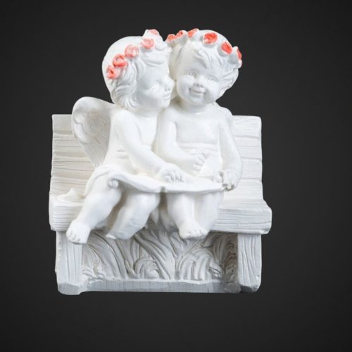 фигура ангел на скамейке перламутр