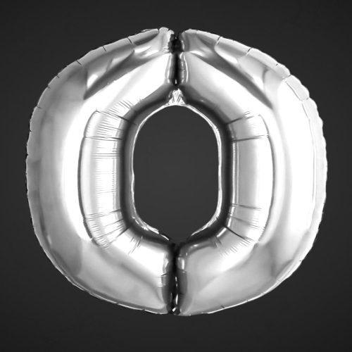 Фольгированная цифра 0 декор