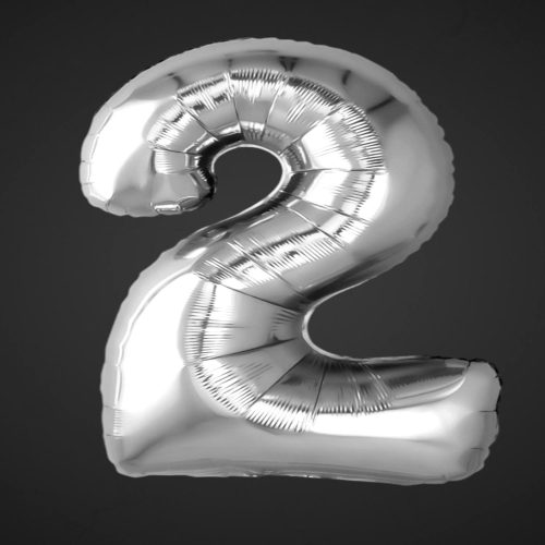 фольгированная цифра 2 декор