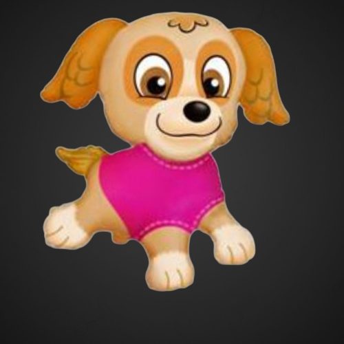 Фольгированный шар щенок розовый